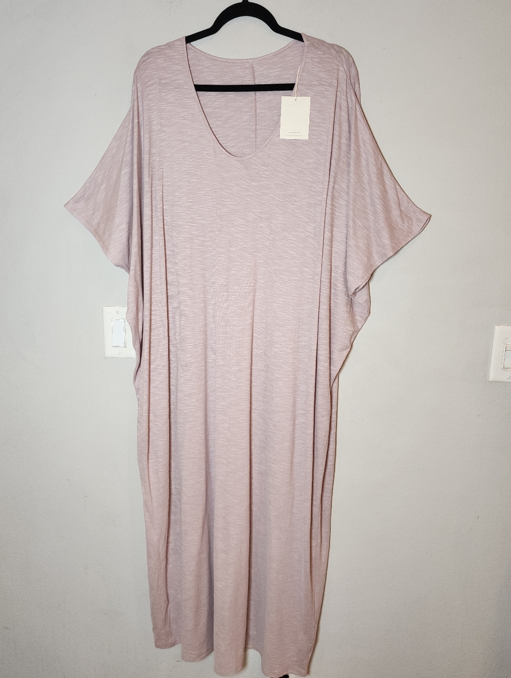 NWT Garnet Hill Mauve Oasis Knit Cocoon Gown House Dress Lounge Women's Size XL